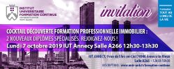 Invitation Cocktail découverte Formation Professionnelle Continue IUFP USMB