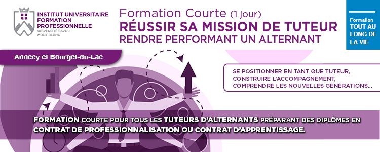 Formation Tuteur Alternant et Maître apprentissage IUFP USMB