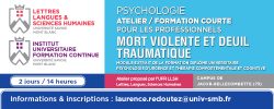 Visuel web formation professionnelle continue psychologie Mort violente et deuil traumatique