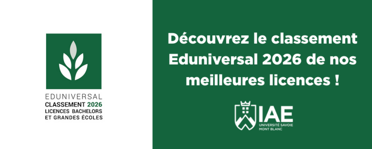 découvrez le classement eduniversal 2026 des meilleures licences de l'iae savoie mont blanc !