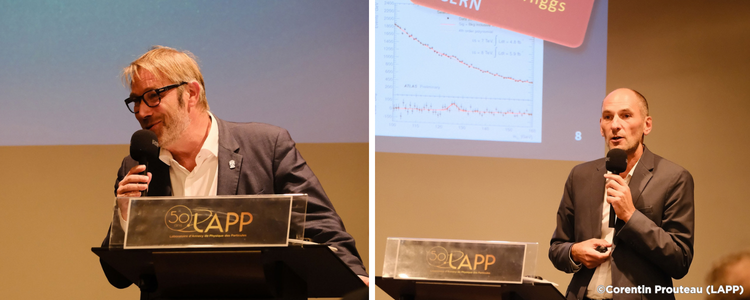À gauche : Philippe Briand, président de l'USMB. À droite : Vincent Poireau, directeur du LAPP.