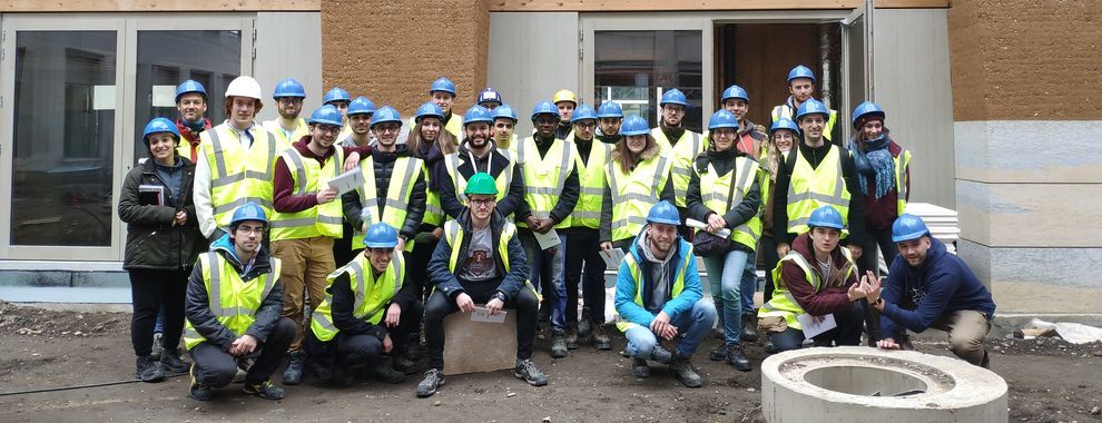 Elèves en 4ème année de formation ingénieur Environnement Bâtiment Energie parcours Bâtiment 